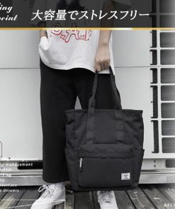 トートバッグ ポケット多い メンズ レディース トートバック おしゃれ  軽量 肩掛け 軽い 黒 ユニセックス 撥水 無地